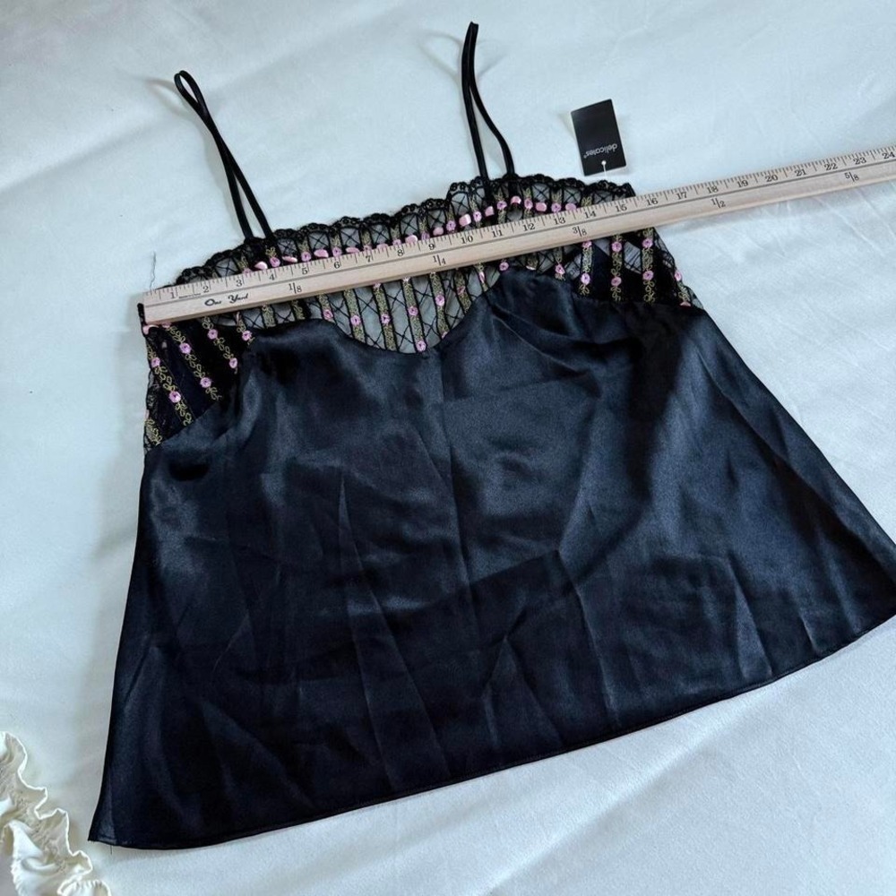 black lace cami y2k delicates black cami top size medium - Picture 4 of 7